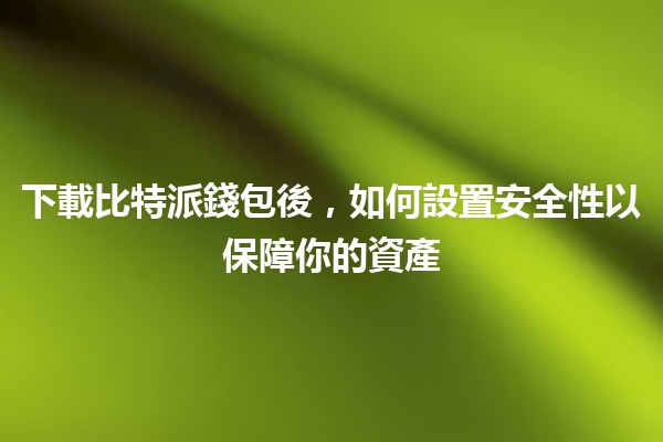 📲 下載比特派錢包後，如何設置安全性以保障你的資產🔒